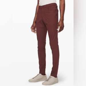 Lululemon ABC Pants Maroon Slim Men Size 30 Maroon Flip up Cuffs Office Travel